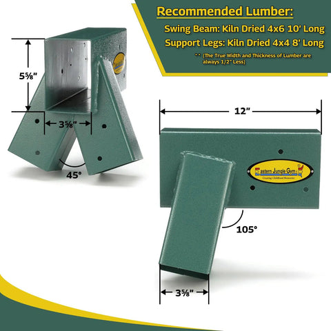 Heavy Duty A Frame Swing Set Bracket Kit With Two End Brackets One Middle Bracket And Hardware Pack For Easy Install Durable Steel Construction For A Safe Sturdy Backyard Must Have Playset Frame