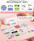Bluetooth Thermal Label Printer For 4x6 Shipping Labels, Wireless, Small Biz Ready, Pink Color, on a desk printing labels