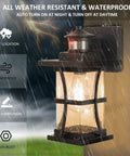 Two Pack Motion Sensor Outdoor Wall Light With Dusk To Dawn Function No Fuss Setup LED Exterior Lantern Fixture Waterproof Wall Sconce In Black Anti Rust Finish For Porch House Exterior And Garage Doorway in rain