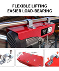 Heavy Duty 440 Lb Electric Hoist With 110V Winch And 14Ft Wired Remote Control, showing mounting brackets and dimensions.