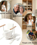 Heavy Duty Toilet Safety Rails For Seniors With Nighttime Reflective Armrests And Base No Fuss Height Adjustments Bulletproof Bathroom Support Bar Fits Standard Toilets Wood Trim with various users.