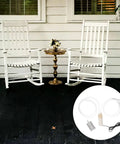 Heavy Duty USB Mini Sump Pump With A Rust Proof Stainless Steel Strainer For Quick Water Pickup And Rock Solid Flood Control In Wet Basements And Backyards displayed on a porch with rocking chairs.
