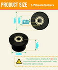 Product size details of Premium Machined Gym Rollers And Dope Replacement Wheels For Your Favorite Home Gym Gliding Systems.
