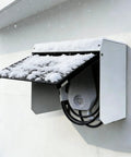 Kickass Heavy Duty EV Charger Cover Includes Thick Canopy Fabric To Block Rain And Snow While Guarding Your Setup Against Dirt And Debris Year Round, snow-covered canopy.
