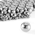 Rock Solid 2.8 mm 304 Stainless Steel Bearing Balls 50 Pack Precision Ground smooth metal spheres arranged on a white surface.