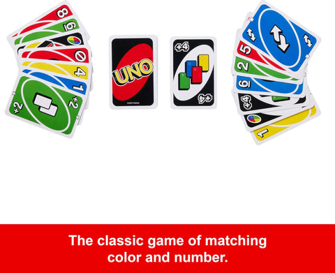 Total Kick Back Uno Card Game For Weekend Hangouts, Family Friendly Classic Party Deck with colorful action and wild cards displayed.