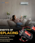 Heavy Duty Hard Start Capacitor Kit With Relay Delivers Slick Kickstart For 4 To 5 Ton AC Compressors on couch with user.