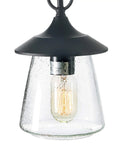 Farmhouse Outdoor Pendant Lights With Painted Black Metal And Clear Bubbled Glass Globes Durable Hanging Lantern For Porch
