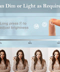 Vanity Tri Fold Makeup Mirror With 3 Lighting Modes Dimmable Smart Touch Control interface demonstration and user view