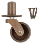 Old School Antique Brass Stem Casters With Round Plate Slick Rolling Furniture Wheels For Tables Chairs Dressers And Cabinets view of brass caster wheel with mounting screws