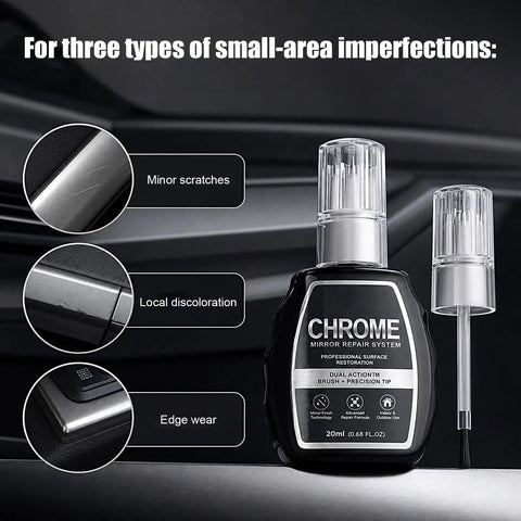 Silver Rim Repair Paint Zaps Tough Scratches Scuffs On Wheel Hubs Grilles And Chrome Trim While Delivering A Badass Metallic Finish in 20ml bottle.