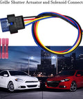 Straight Shooter Heavy Duty Grille Shutter Actuator Solenoid Connector Wiring Pigtail Harness for Chrysler 200, with colorful wires.