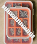 Heavy Duty Drywall Anchors Kit 300 Pcs Plastic Wall Expansion Anchors with screws in orange case