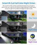 Keep Your Homestead Secure And Sound With This 5MP Wireless PTZ Security Camera Cranking Out Crisp Color Night Vision 40 Meter Infrared Range And Easy Day Or Night Indoor Or Outdoor Tracking Anytime showing day and night vision effectiveness.
