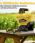 Cordless Seed Spreader For Lawns With Dual 4000mAh Batteries 6 Speed Settings And 8 Planting Options Three Point Seven Liter Capacity
