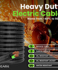 Hella Flexible 18/3 Portable Power Cord, 50 Foot 18 Awg Stranded Copper Cable With Super Tough Sjoow Jacket coiled with copper strands.