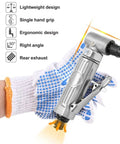 High Output 90 Degree Air Angle Grinder Kit 20K RPM 03 Motor Mini Die Grinder With Heads in use with ergonomic grip for tight spots.