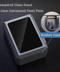 Heavy Duty Exterior Ev Charger Lock Box With Secure Key Guard waterproof cover featuring tempered glass and rubber gasket.