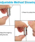 Adjusting Ceiling Hanging Wire Cable Kit 2m 6.6ft 4 Pack for Pendant Lights with chrome finish using clip and wire
