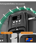 Top Tier Digital Grip Force Gauge Tester Pushes And Pulses Up To 265 Pounds USB Powered Hand Dynamometer showing USB and battery compartments.