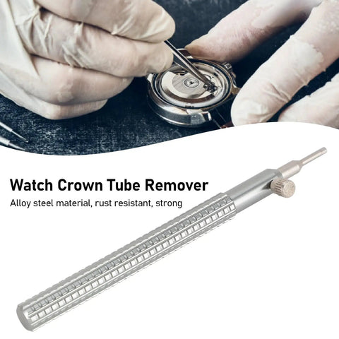 Watch Crown Remover Tool With 6 Replacement Heads, Alloy Steel Pro Grade Crown Tube Extractor, used for wristwatch repair