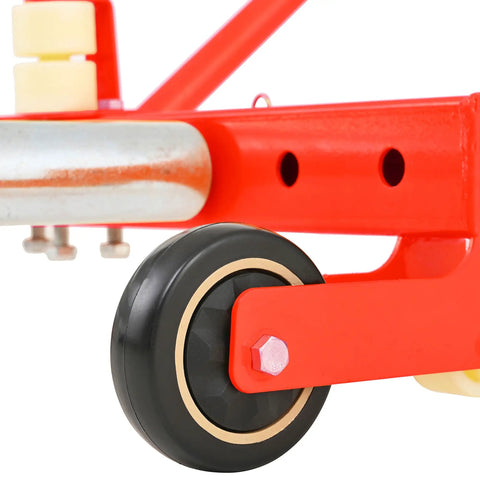 Close-up of Heavy Duty Adjustable Tire Wheel Dolly Full Size Cart Rock Solid wheel, showing sturdy design and smooth rolling feature.