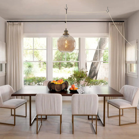 Plug In Pendant Light With Dimmable Switch And Blue Glass Hammered Globe Shade For Dining Room Kitchen Island And Bedroom