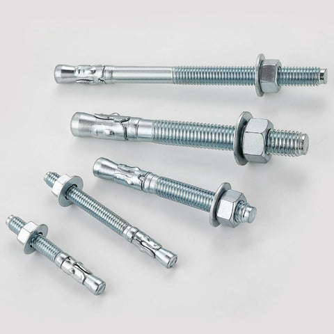Three Eighths By Four Inch Ten Piece Set Standard Fasteners For Heavy Duty Zinc Wedge Anchors For Cement And Concrete Corrosion Resistant Zinc Plated