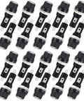 Twenty Panel Mount Fuse Holders With Quick Release Screw Caps Designed For 6X30 Blade Fuses Using A No Sweat Snap Fit Assembly That Stays Locked During Rough Drives And Handles Dual Voltage Ratings For Truck Builds Garage Fixes And Driver Swaps Black displayed in a compact arrangement.
