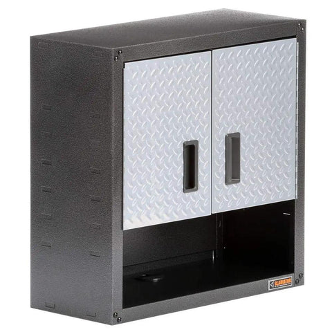 Wall Mount Gearbox Cabinet for Garage with Adjustable Shelf and Open Bottom Rack to Keep Your Badass Tools Organized 28 Inch Storage Unit
