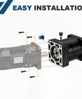 Image showing easy installation of Planetary Gearbox Speed Reducer For Nema23 Stepper Motor 3 To 1 Reduction With Low Backlash 15 Arc Min 3000 RPM CNC Ready Tight Torque For CNC Projects Input Bore 6.35 Mm 0.25 Inch Output Shaft 14 Mm 0.551 Inch