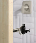 Close-up of a 24 Inch Stainless Steel Bathroom Grab Bar In Brushed Nickel, Heavy Duty Safety Bar With Comfort Grip Pad, wall mount detail
