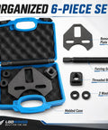 Shop Grade Wheel Bearing Hub Removal Tool And Puller For 5 6 8 Lug Setups includes manual tools in organized case.