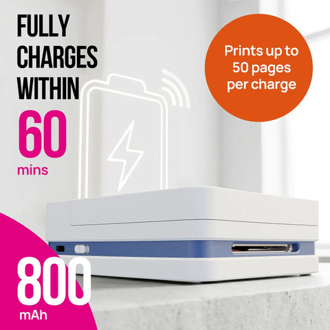 Side view of Portable 2x3 Inch Photo Printer For Smartphones On The Go Instant Color Inkjet Printer With Sticky Back Paper