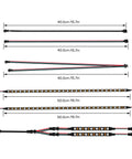 Dimensions and connectors of the Individually Addressable 4 Pack 19 Inch WS2812B LED Strip For 5V 3 Pin Headers Plug And Play Compatible.
