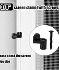 3/8" screen clamp with matching screw for securing window screens. Part of the complete 24 piece kit for stormproof retention.