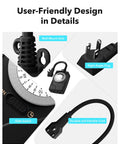 User-friendly design features of Tough As Nails 24 Hour Mechanical Outdoor Plug In Timer Waterproof Heavy Duty Weatherproof.