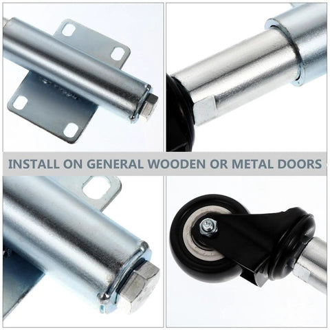 Heavyweight Spring Loaded Pu Gate Wheel Caster For Iron Doors And Farm Gates Featuring A Rugged Steel Core And Hardcore No Fuss Heavy Duty Rolling Action, detailed view of steel bracket and wheel component.