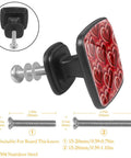 Kick Your Space Up A Notch With These Top Tier Glass Square Cabinet Knobs Featuring A Sweet Red Heart Design Ideal For Kitchen Drawers Cupboards And Dressers Comes With Full Hardware For A No Sweat Setup. Close-up of red heart design cabinet knob with screws.