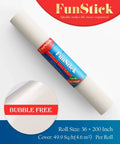 Rolled cream white matte peel and stick wallpaper, 36x200 inches, bubble free, with FunStick branding