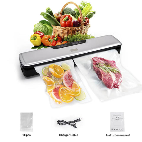 Compact Vacuum Sealer Machine With Five Modes Bang For Your Buck Fast Vacuum Sealing Low Noise Kitchen Gadget with variety of sealed foods and accessories