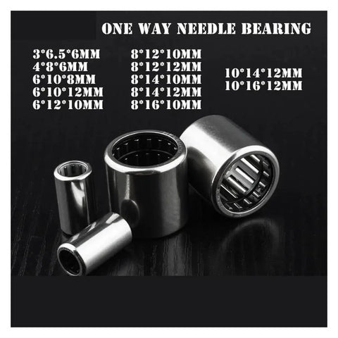 Heavy Duty One Way Needle Roller Bearing With Drawn Cup Clutch For Smooth Shifting And Zero Vibration Under Heavy Loads, various sizes displayed.