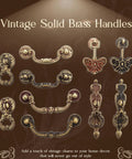 Real Deal Solid Brass Drop Bail Handles Two Pack 5 Inch Vintage Cabinet Pulls Antique Copper Finish Hand Painted Red showcasing various designs.