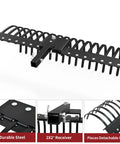 Tow Behind Landscape Rake With 48 Inch Working Width, 17 Steel Tines, 2 Inch Receiver, Fits ATV UTV And 3 Point Hitch