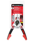 Two In One Snap Ring Pliers With Internal External Switch Reversible Design For Tool Free Quick Remove And Install Works On Internal Rings From Three Eighths To Two Inches And External Circlips From One Quarter To Two Inches Spring Loaded Tips Included in packaging.