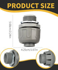 Three Quarter Inch Liquid Tight Conduit Connector 180 Degree Straight Non Metallic NPT Nylon 6 PVC Electrical Fittings