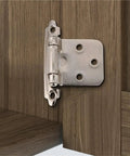 Two Piece Self Closing Spring Cabinet Hinges With Screws For Overlay Flush Cabinets Soft Close Hardware For Furniture Silver Finish Durable Steel Easy Install