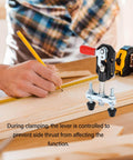 Push Pull Clamp Tool With Quick Toggle, 198 Lbs Clamping Force For Metal Plates And Circuit Boards in use on wood surface