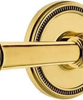 Privacy Door Lock Set With Georgetown Lever In Polished Brass Soleil Rosette Solid Forged Brass Construction Pre Mounted