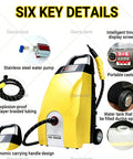 Gavscient Multi Use High Pressure Continuous Steam Cleaner For Home And Car features steel pump, ergonomic handle, and timer display.